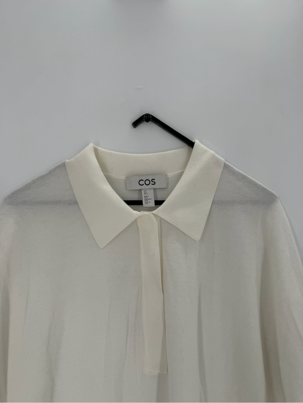 Cos Knitted Polo Short Sleeve Shirt In Cream
